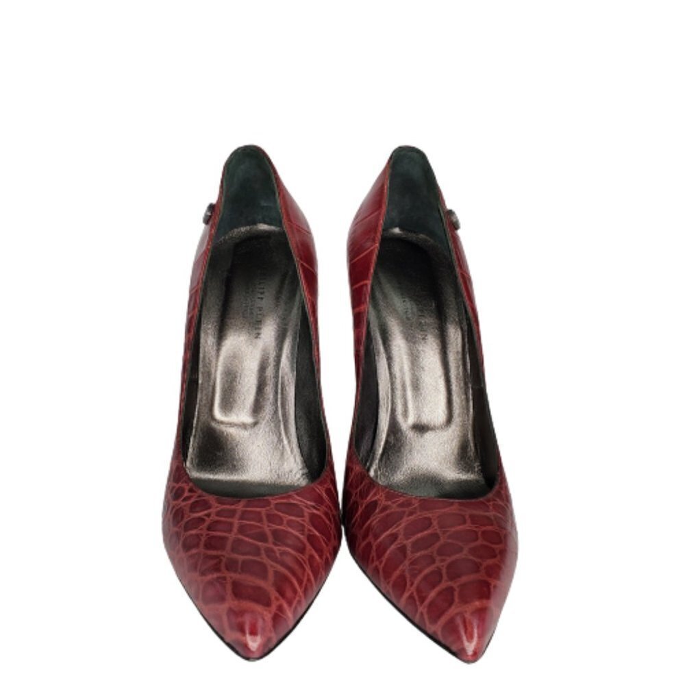 Philipp Plein Embossed Studded Leather Stiletto Pumps Heels - Picture 2 of 6